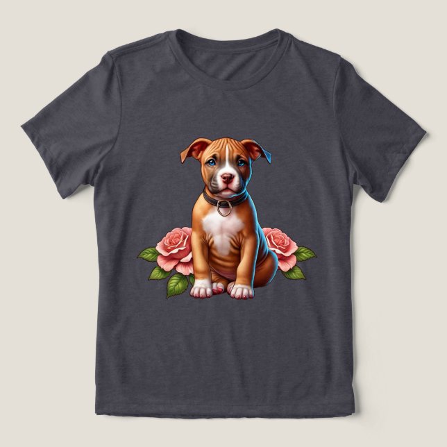Cute Brown Puppy med Ro T Shirt (Design Framsida)