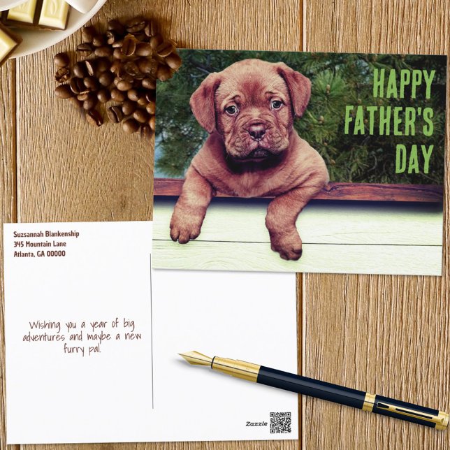 Cute Brown Puppy Photo Special Ocction Template Vykort (Skapare uppladdad)