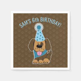 Cute Brown Puppy Tass-ty Birthday Pappersservett