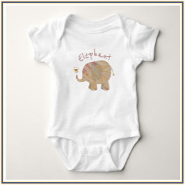 Cute Brown Rosa och Bronze Elephant Baby Bodykosty T Shirt