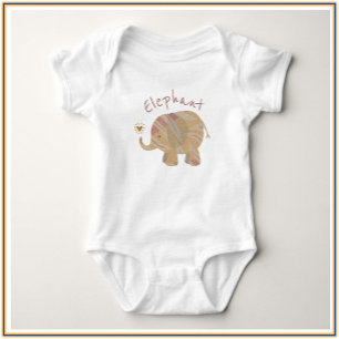 Cute Brown Rosa och Bronze Elephant Baby Bodykosty T Shirt