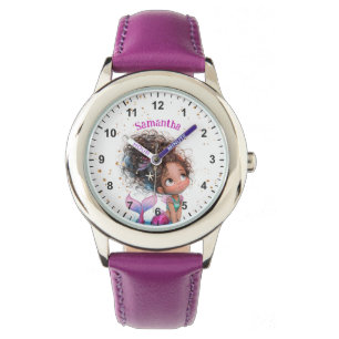 Cute Brown Sjöjungfru Girl Kids Armbandsur