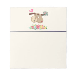 Cute Brown Sloth Hanging upp och ned Anteckningsblock