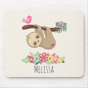 Cute Brown Sloth Hanging upp och ned Musmatta