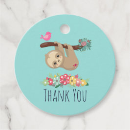 Cute Brown Sloth Hanging uppåt och nedåt Tack Gåvor Etiketter