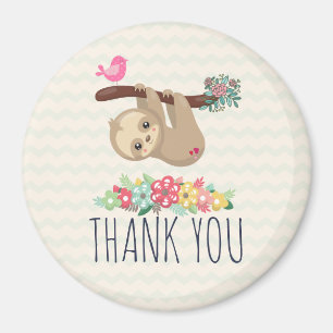 Cute Brown Sloth Hanging uppåt och nedåt Tack Magnet