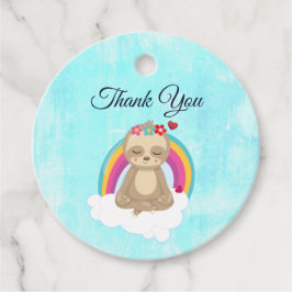 Cute Brown Sloth, Mediton on a Cloud Tack Gåvor Etiketter