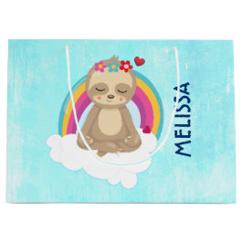 Cute Brown Sloth, Medittion på ett moln