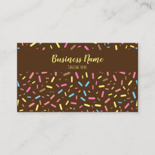 Cute Brown Sweet Sprinkles Ice Cream Confectinery Visitkort