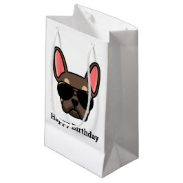 Cute Brown Tan Fransk Bulldog Small Gift Bag