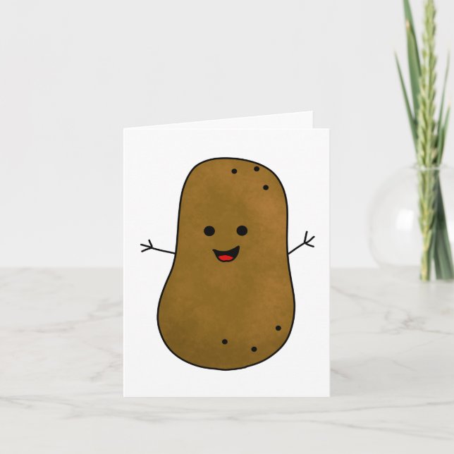Cute Brown Tecknad Potato Generic any Använda Kort (Framsida)