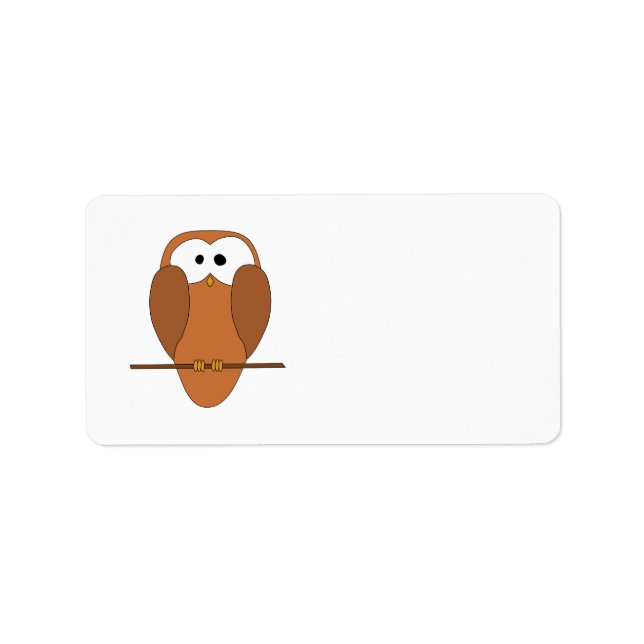 Cute Brown Uggla Adressetikett (Framsidan)