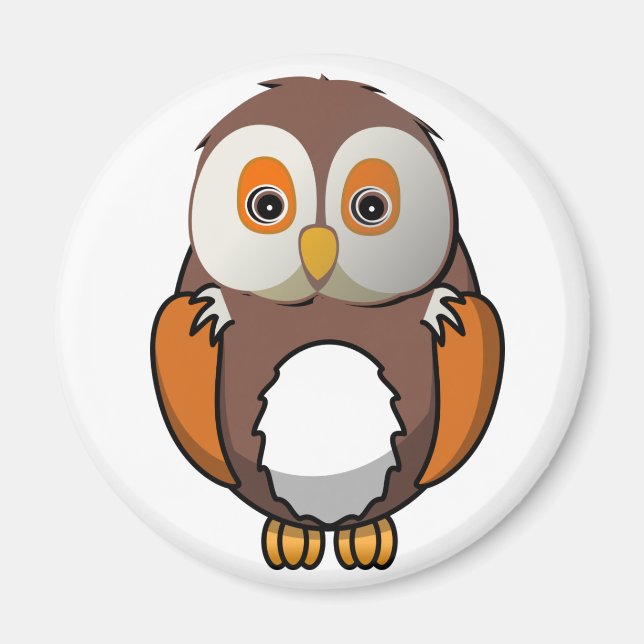 Cute Brown Uggla Magnet (Framsidan)