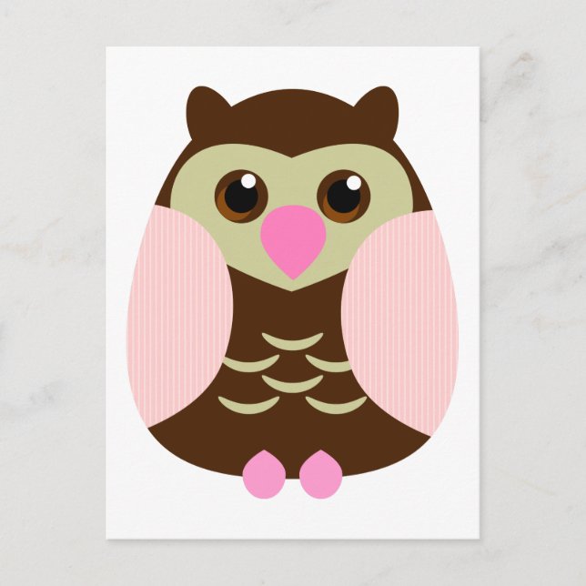 Cute Brown Uggla Vykort (Framsida)