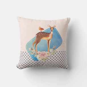 Cute Brown Watercolor Hjort Rustic Elegance Kudde