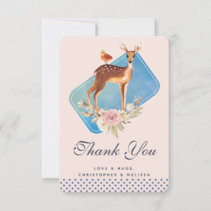 Cute Brown Watercolor Hjort Rustic Tack Kort