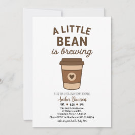Cute Brown & White Neutral Coffee Bean Baby Shower Meddelande