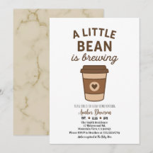 Cute Brown & White Neutralt Coffee Baby Shower