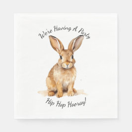 Cute Brown Woodland Hare Personlig Pappersservett