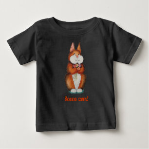 Cute-brun kanin baby Bunny-kanin med söt blommor Tee