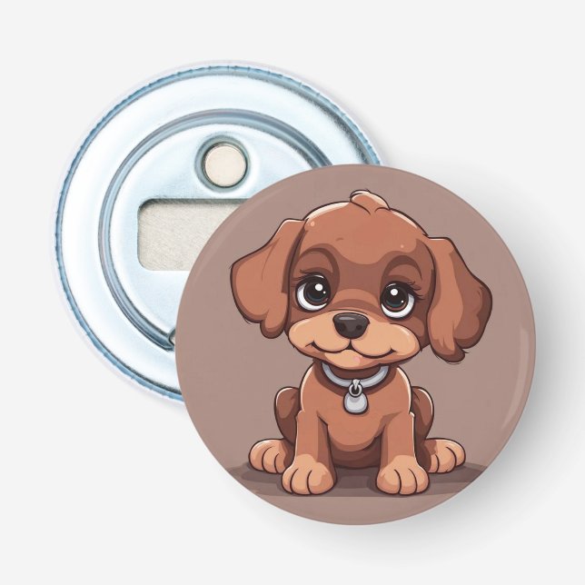 Cute-brun valp flasköppnare (Framsidan)
