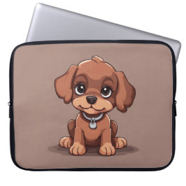 Cute-brun valp laptop fodral