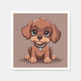 Cute-brun valp pappersservett