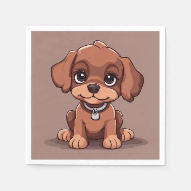 Cute-brun valp pappersservett (Framsidan)