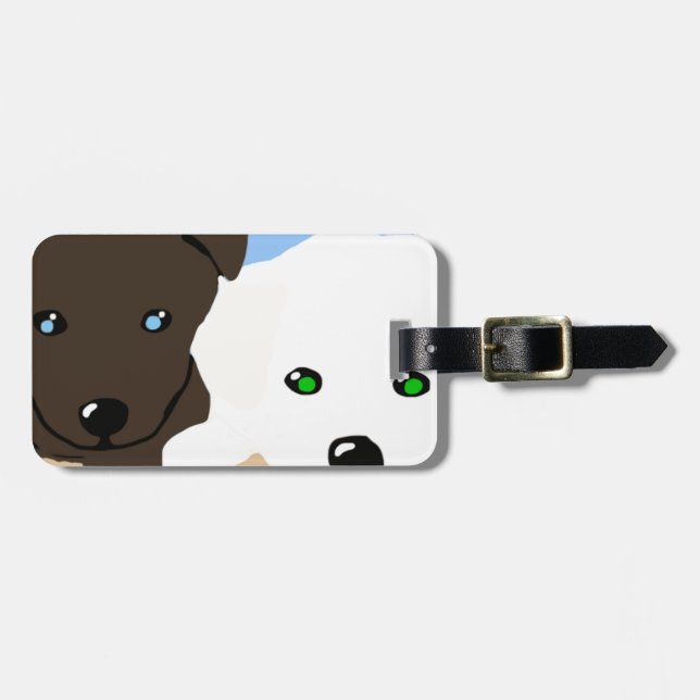 Cute-bruna och vita labrador-konsthissar bagagebricka (Horisontell Framsida)