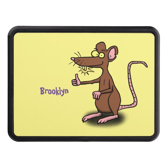 Cute-bruna råtta-tummar uppåt tecknad dragkroksskydd (Framsidan)