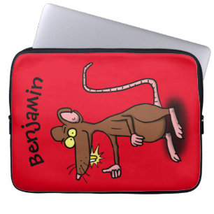 Cute-bruna råtta-tummar uppåt tecknad laptop fodral