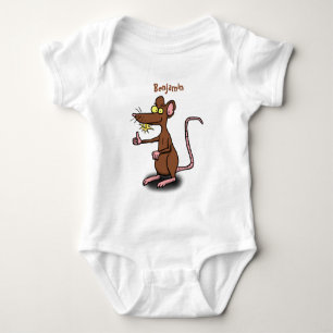Cute-bruna råtta-tummar uppåt tecknad t shirt