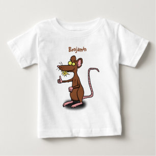 Cute-bruna råtta-tummar uppåt tecknad t shirt