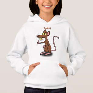 Cute-bruna råtta-tummar uppåt tecknad t shirt