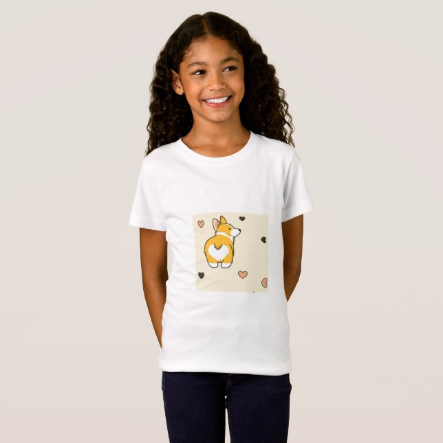 Cute bruncorgi hund t shirt (Hel framsida)