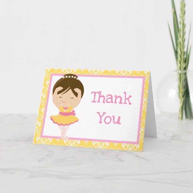 Cute Brunette Ballerina Tack Kort (Framsida)