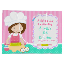 Cute Brunette Girl Baking Tack