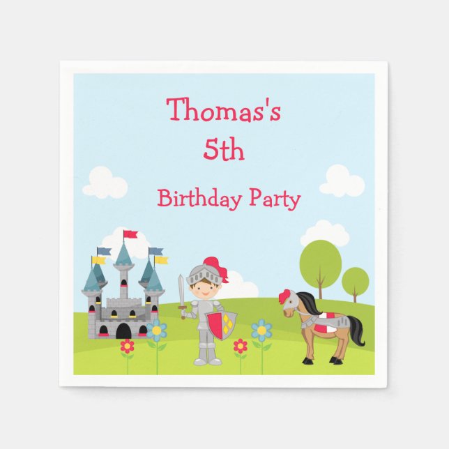 Cute Brunette Knight "Jag åkte till" Pappersservett (Framsidan)