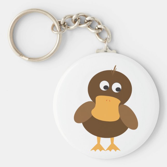 Cute Brunt anka Nyckelring (Framsidan)
