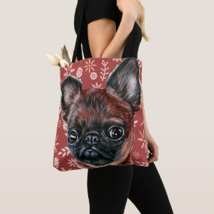 Cute Brussels Griffon Hund Flower Mönster Tygkasse