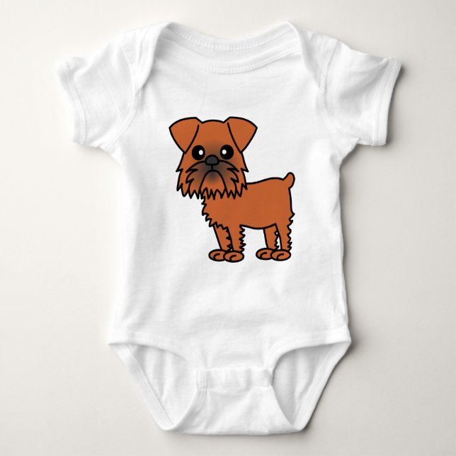 Cute Brussels Griffon Tecknad T Shirt (Framsida)