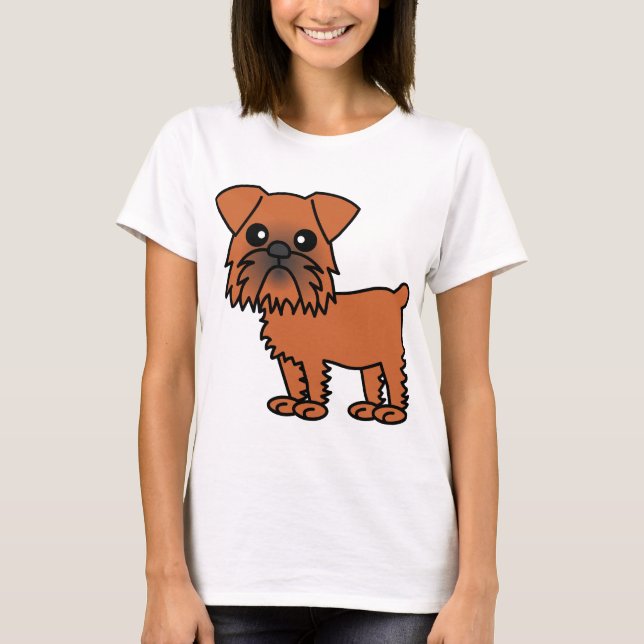 Cute Brussels Griffon Tecknad Tee Shirt (Framsida)