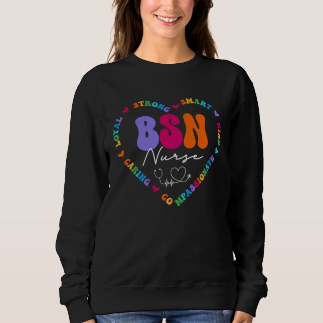 Cute BSN Nurse Appreciation Nursing School T Shirt (Framsida)