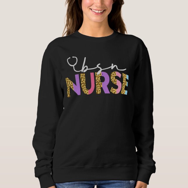 Cute Bsn Nurse Studenten Rn Leopard Bachelors Nur T Shirt (Framsida)