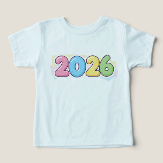 Cute Bubble 2026 Typography – Candy Gloss Pastel T Shirt