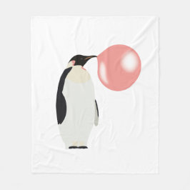 Cute Bubble Gum Penguin, blåsbar bubbla Fleecefilt