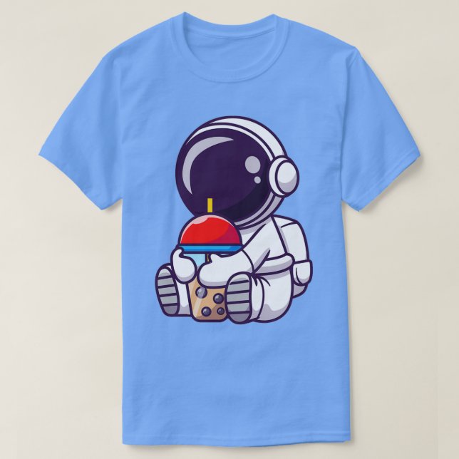 Cute Bubble Tea in Space T Shirt (Design framsida)