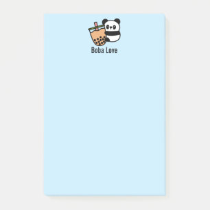 Cute Bubble Tea & Panda Bear Post-it Block
