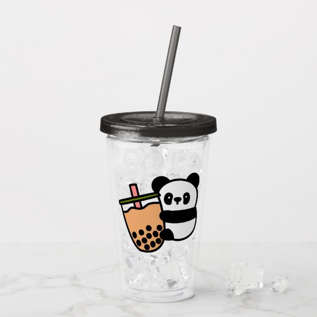 Cute Bubble Tea & Panda Bear Take Away Mugg (Baksida Ice)