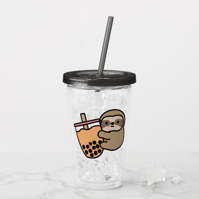 Cute Bubble Tea & Sloth Take Away Mugg (Baksida Ice)